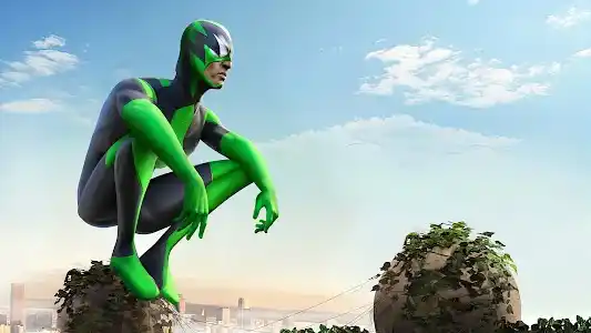 Rope Frog Ninja Hero Car Vegas screenshot 1