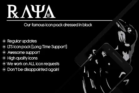 Raya Black Icon Pack screenshot 1